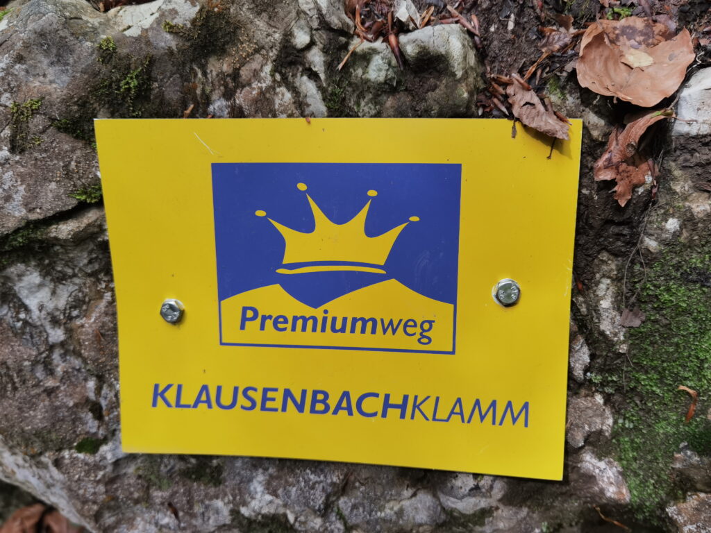 Der Klammsteig ist als Premiumweg beschildert